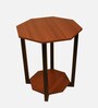 Octagonal End Table in Brown Finish