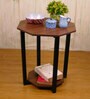 Octagonal End Table in Brown Finish