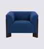 Octavia Boucle Fabric Lounge Chair In  Blue Colour
