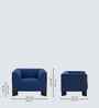 Octavia Boucle Fabric Lounge Chair In  Blue Colour