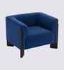 Octavia Boucle Fabric Lounge Chair In  Blue Colour
