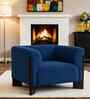 Octavia Boucle Fabric Lounge Chair In  Blue Colour