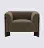 Octavia Boucle Fabric Lounge Chair In  Brown Colour