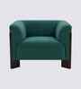 Octavia Boucle Fabric Lounge Chair In  Green Colour
