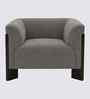 Octavia Boucle Fabric Lounge Chair In Grey Colour