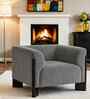 Octavia Boucle Fabric Lounge Chair In Grey Colour