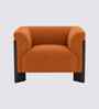 Octavia Boucle Fabric Lounge Chair In Orange Colour
