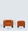 Octavia Boucle Fabric Lounge Chair In Orange Colour
