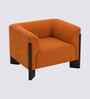 Octavia Boucle Fabric Lounge Chair In Orange Colour