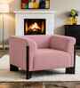 Octavia Boucle Fabric Lounge Chair In Pink Colour