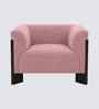 Octavia Boucle Fabric Lounge Chair In Pink Colour
