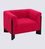 Octavia Boucle Fabric Lounge Chair In Red Colour