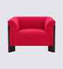 Octavia Boucle Fabric Lounge Chair In Red Colour