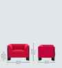 Octavia Boucle Fabric Lounge Chair In Red Colour