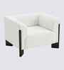 Octavia Boucle Fabric Lounge Chair In White Colour