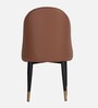 Octavia Leatherette Dining Chair in Beige & Brown Colour