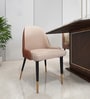 Octavia Leatherette Dining Chair in Beige & Brown Colour