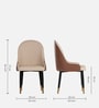 Octavia Leatherette Dining Chair in Beige & Brown Colour