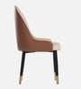 Octavia Leatherette Dining Chair in Beige & Brown Colour