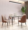 Octavia Marble Top 4 Seater Dining Set In White Colour