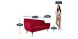 Oden Fabric 3 Seater Sofa in Red Colour