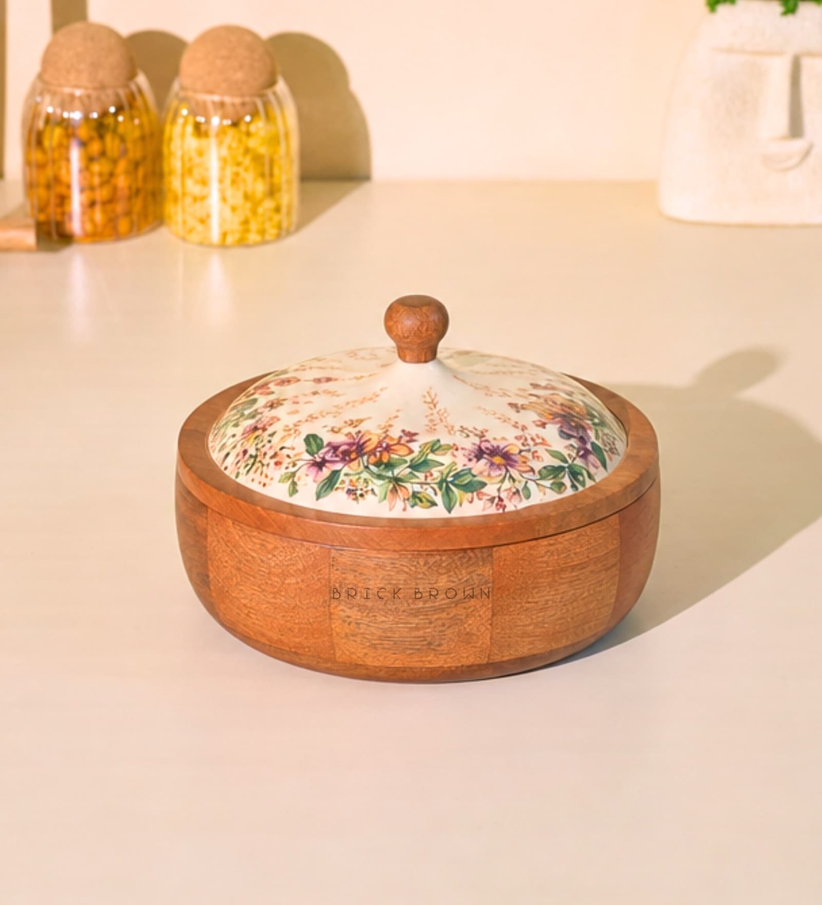 Ode Roti Box Wooden Casserole Chapati Box With Lid