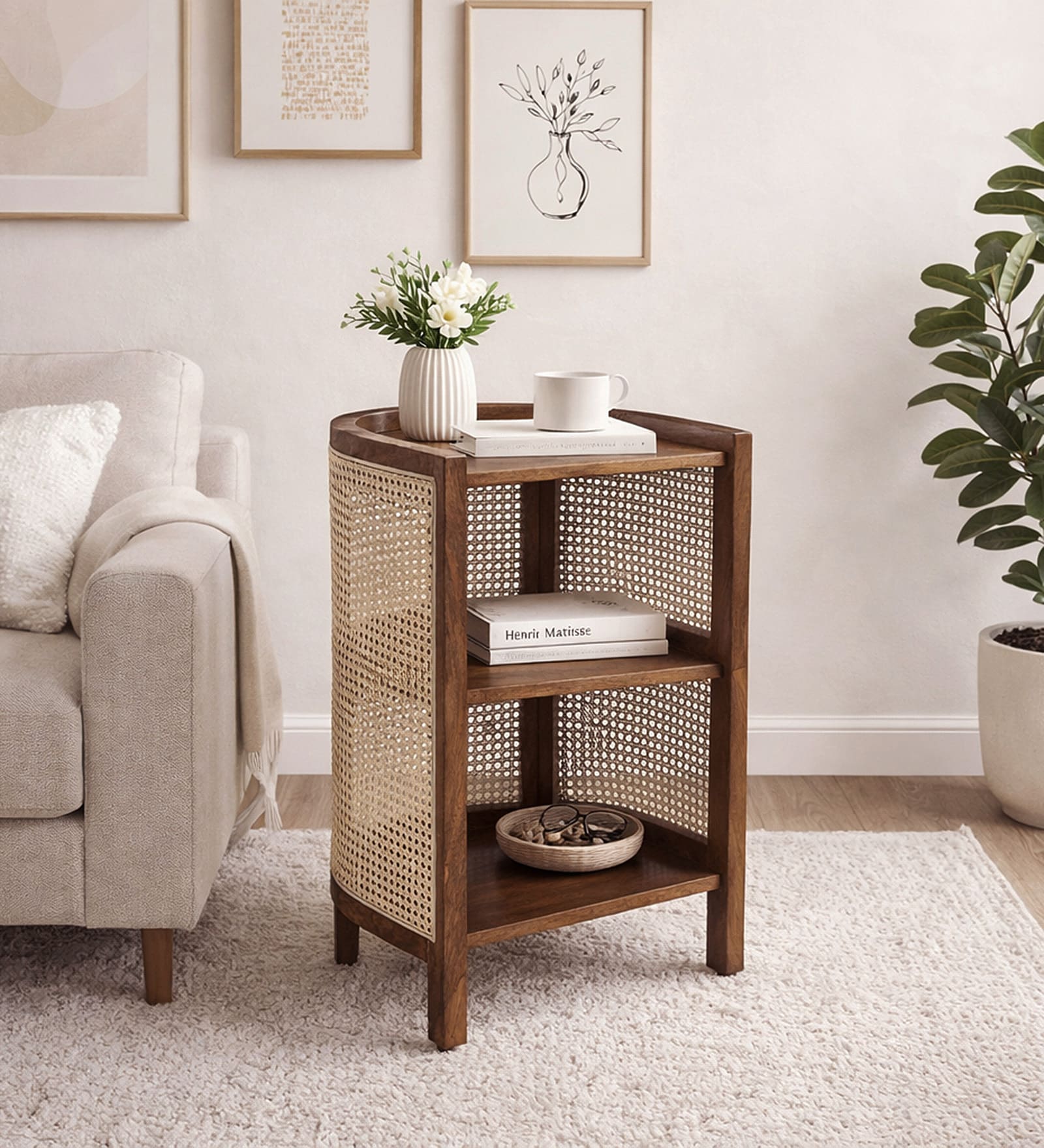 Odense Mango Wood End Table In Tubbaq Finish