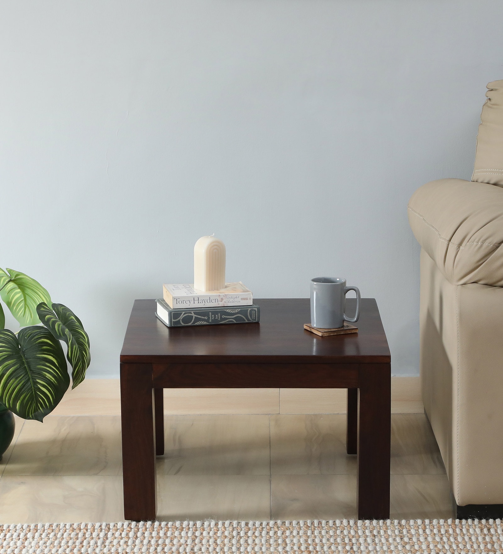 Odry Sheesham Wood Coffee Table In Scratch Resistant Walnut Finish