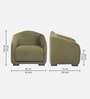Odessa Velvet Fabric 1 Seater Sofa In Olive Green Color