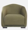Odessa Velvet Fabric 1 Seater Sofa In Olive Green Color