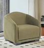 Odessa Velvet Fabric 1 Seater Sofa In Olive Green Color