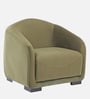 Odessa Velvet Fabric 1 Seater Sofa In Olive Green Color