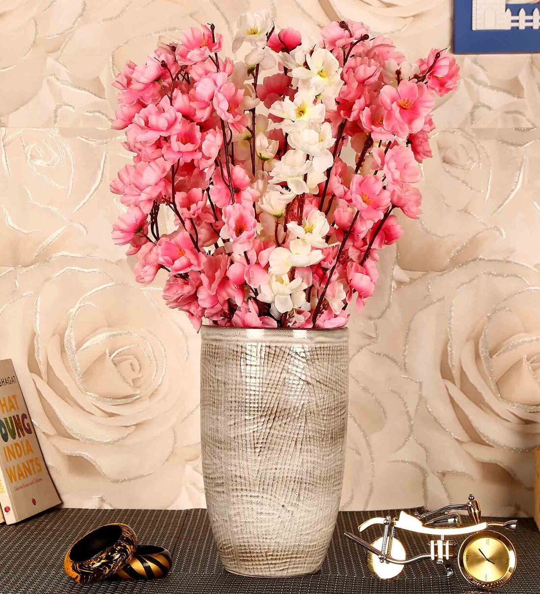 Buy Off White Ceramic Flower Vase Shape Planter by Justoriginals at 33