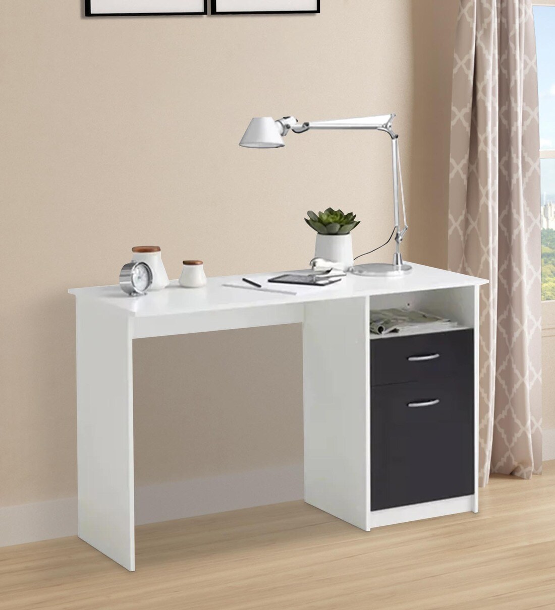 Buy Office Table In Black & White Colour By Sovereign Furniture Online