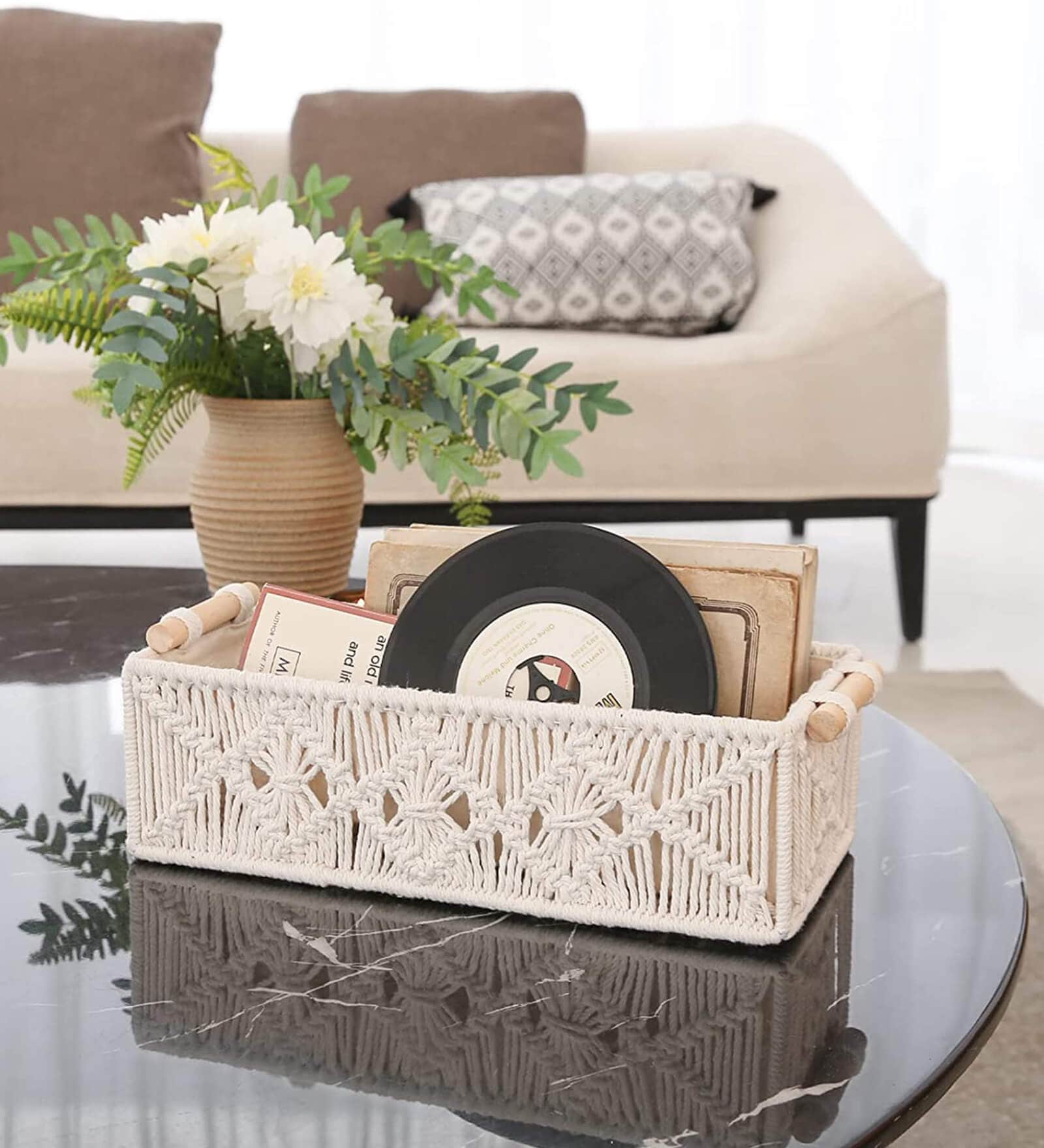 Set of 2 Off White
Cotton Rope & Iron
Frame Organisers