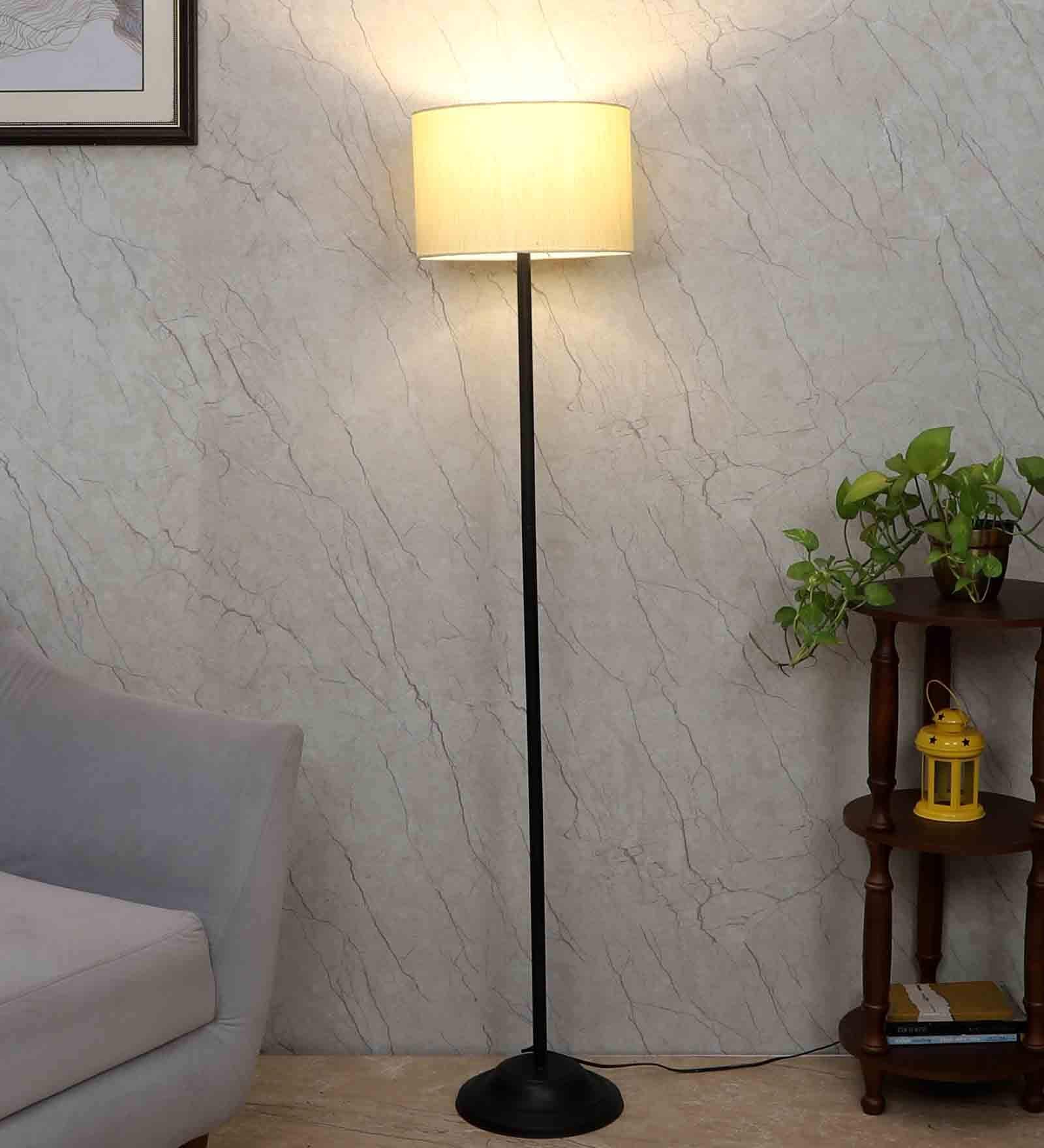 Buy Off White Cotton Shade Club Floor Lamp Iron Base at 19% OFF by Tu ...