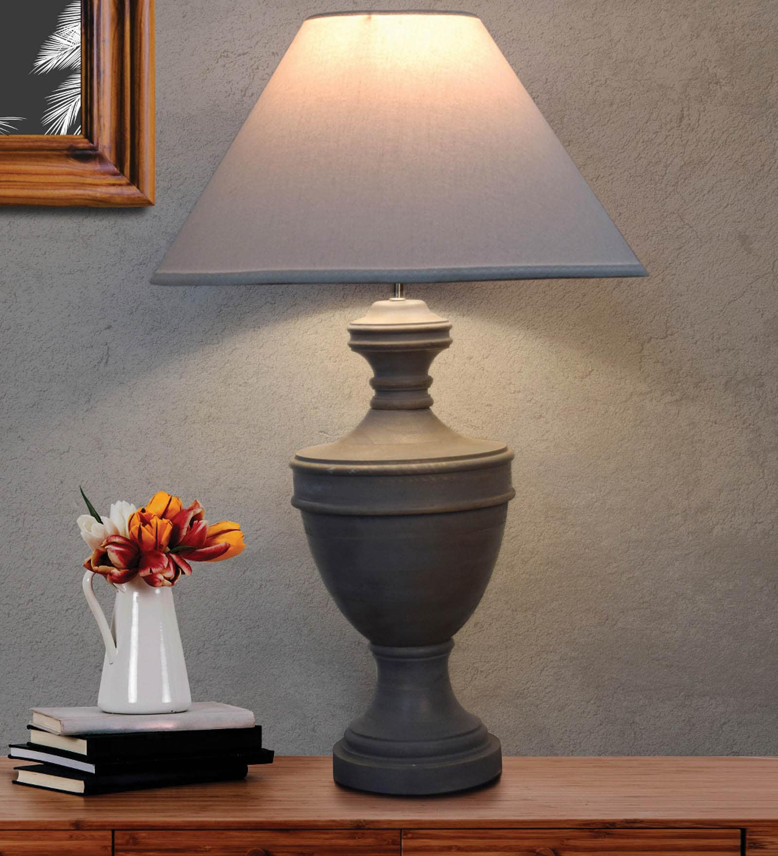 Off White Cotton Table Lamp