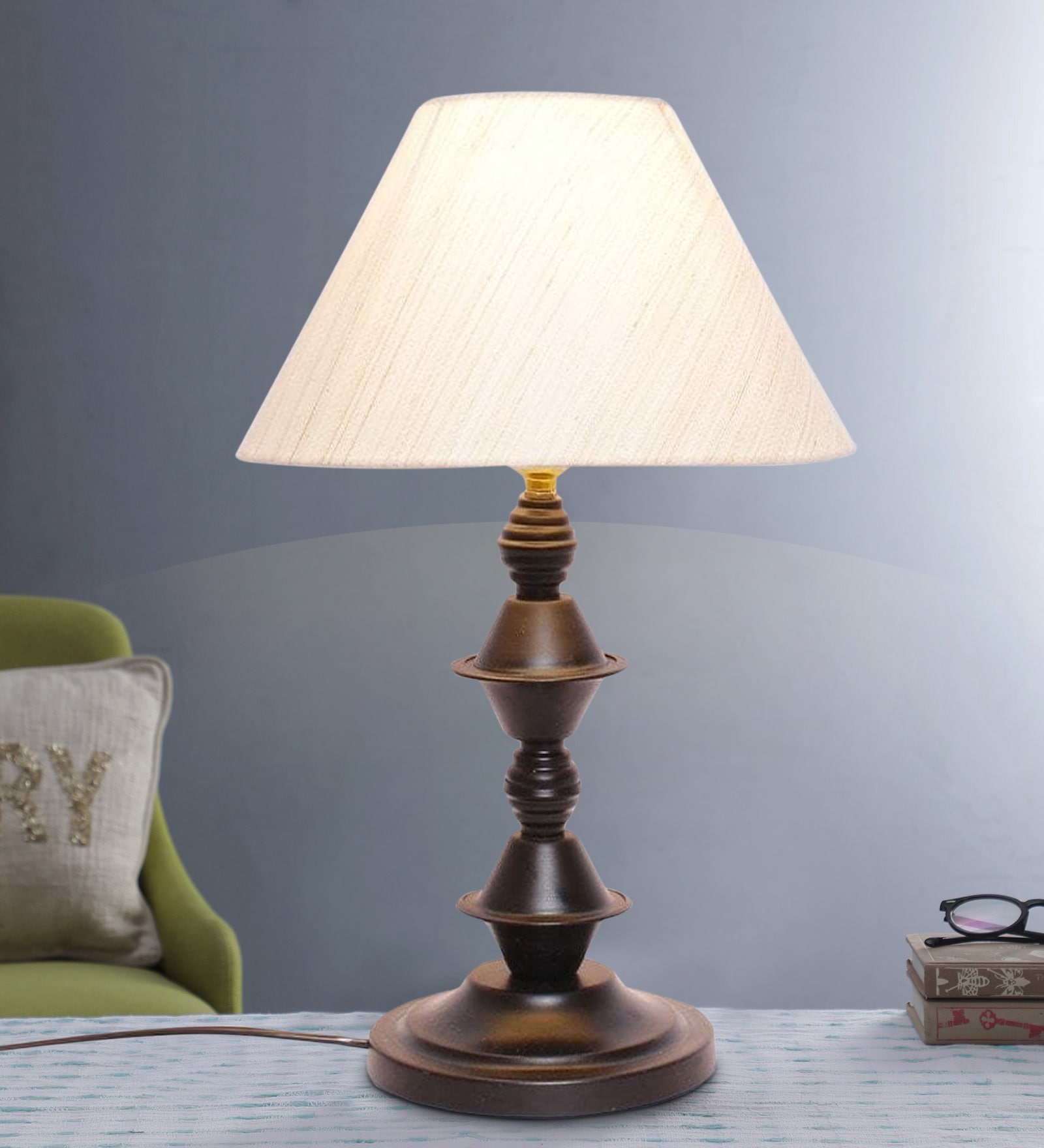 Buy Off White Cotton Table Lamp by New Era at 40% OFF by New Era ...