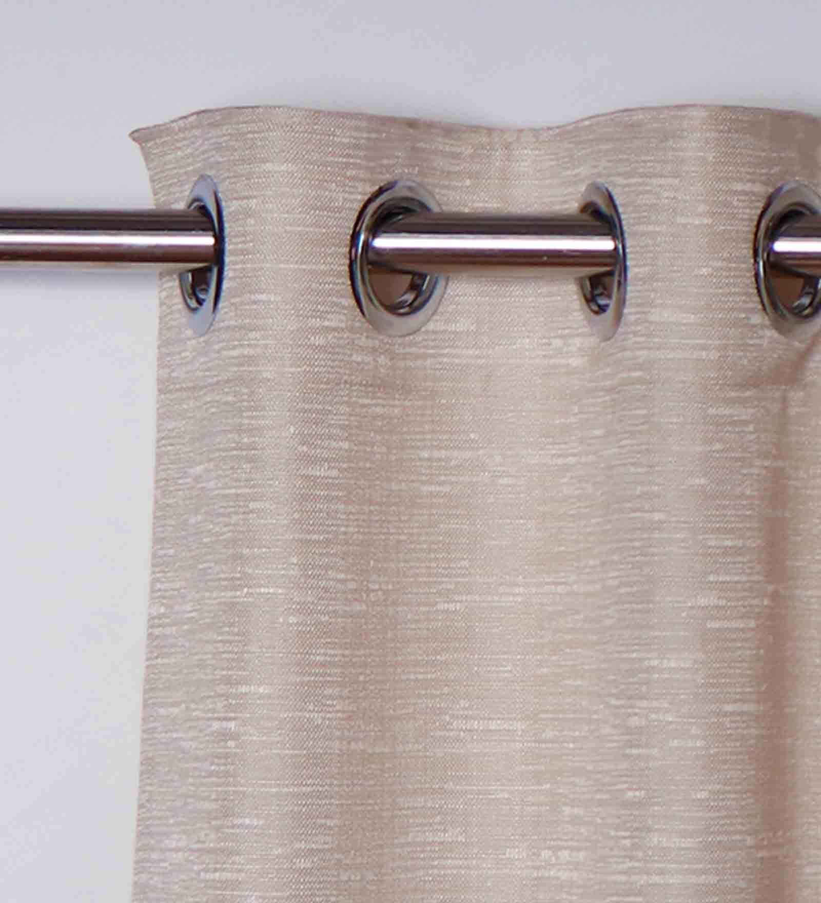 Brown Polyester solid 7Ft Blackout Eyelet 1 Pc Door Curtain
