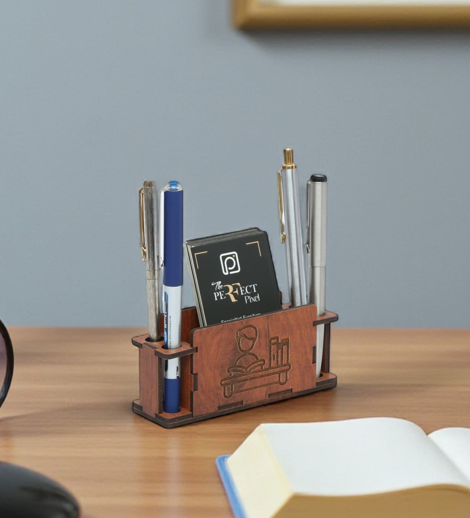 Office Table Pen Stand & Card Holder