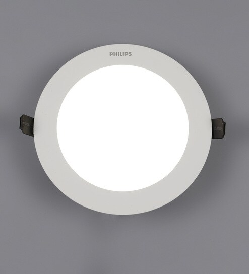 Off White Aluminum Ultra Slim Plus 12 W Concealed Ceiling Light By Philips