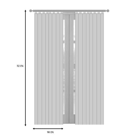 Off White Cotton Floral 90 x 52 Inch Sheer Rod Pocket 1 Pc Door Curtain