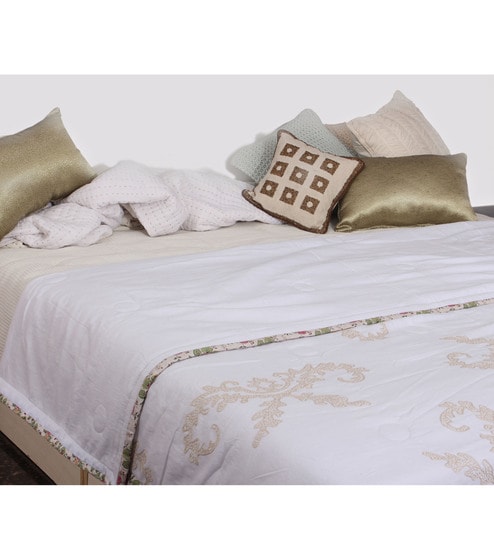 Buy Off White Cotton Queen Size Blanket By Vista Home Fashion