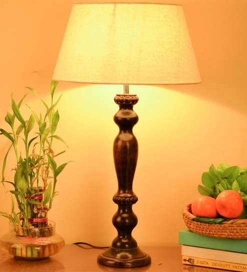 Off White Cotton Table Lamp