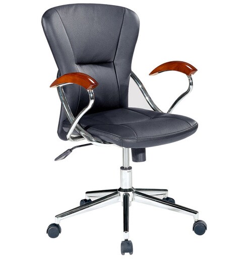 Office Chair In Black Pu Finish By Stellar