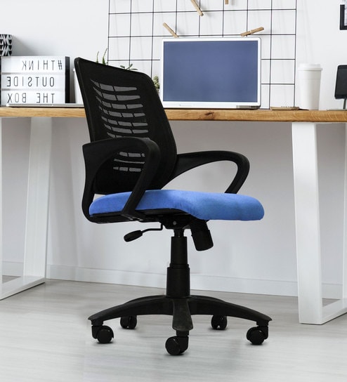 Buy Office Chair In Blue Colour By Karigar By Karigar Online Mid