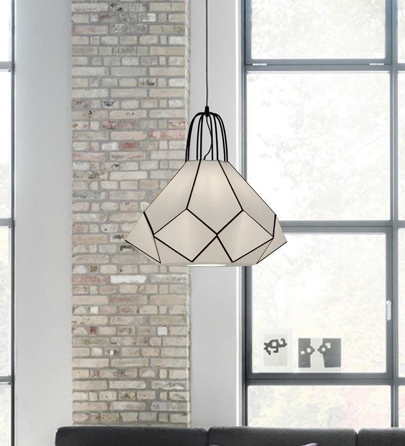 Buy Off White Silk Hanging Light by Pondymania Made In Light Online