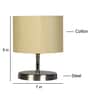 Off- White Cotton table lamp with Steel Base -57