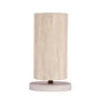 Off- White Cotton table lamp with White wood base -4