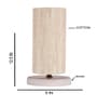 Off- White Cotton table lamp with White wood base -4